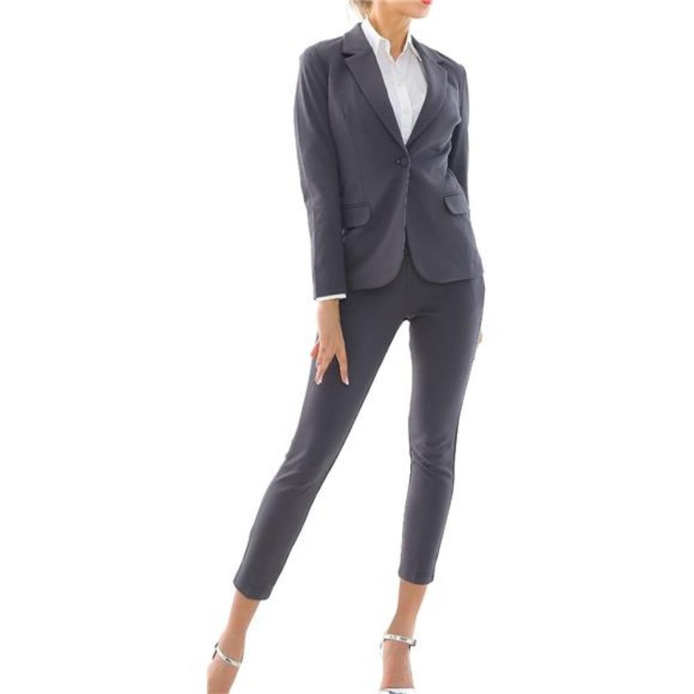 New Gray Marycrafts Women's‎ Business Blazer Pant Suit Set for Work